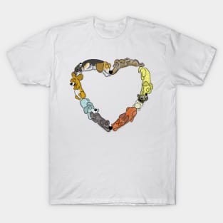 Dog Love Heart T-Shirt